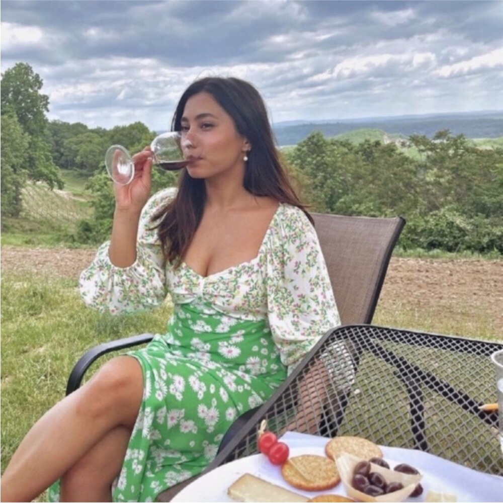 Rixo x Target Green Daisy boho style Floral Dress Sz 0